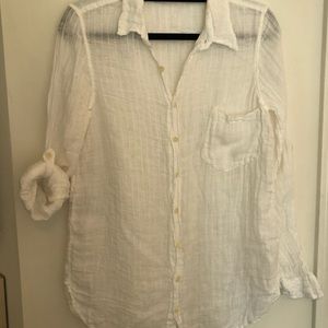 CP Shades White linen button down top Size Small